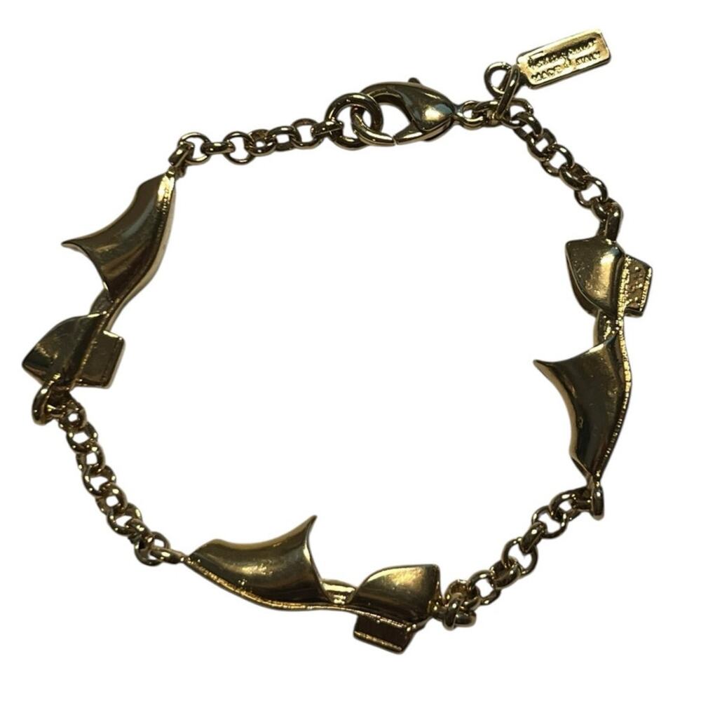 Salvatore Ferragamo Shoe Charm Bracelet Gold Tone Chunky 1980s Italy Signed